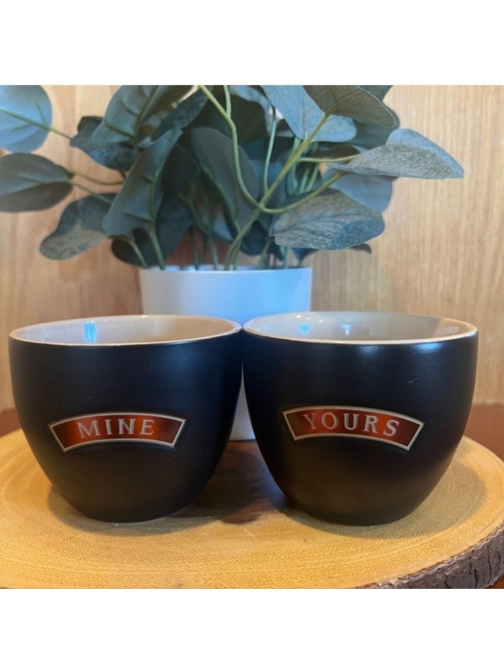 Bailey’s Irish Cream porcelain cups, yours/mine, good condition Set of (2) Two *